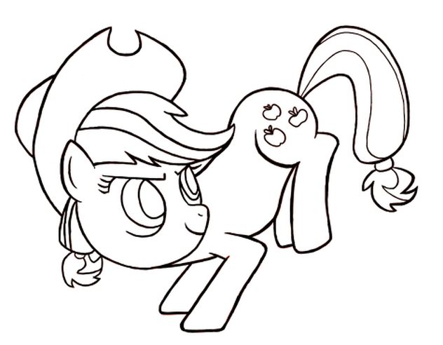Online coloring book: Applejack Raises Hind Hooves coloring page
